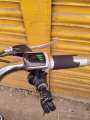 15 January 2024. Dhaka, Bangladesh. Electric bicycle battery indicator meter.