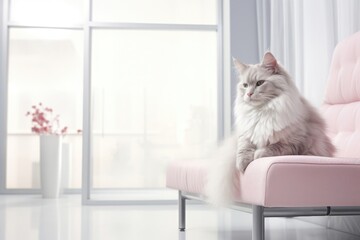 Portrait of a cat patient in vet clinic visit a veterinarian doctor for medical exam