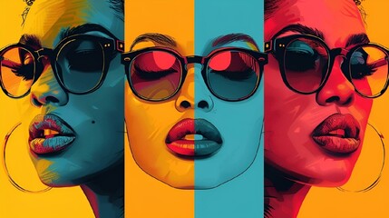 three women wearing glasses, one of them has different shades