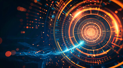 Abstract technology and data circle background