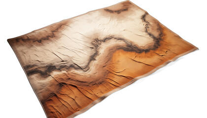 Highly detailed illustration of a Grand Canyon relief map made of clay Isolated on white background 3D rendering - obrazy, fototapety, plakaty