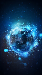 Creative glowing polygonal sphere hologram