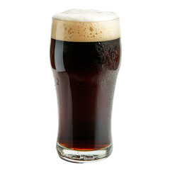 A Pint of Dark Beer isolated on white transparent background, ultra realistic, PNG	