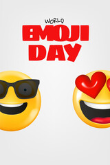 World emoji day concept. Happy emoji day vector illustration. 17 of july