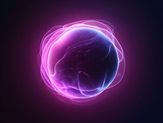Mesmerizing Electromagnetic Plasma Sphere:Captivating Swirls of Purple and Blue Energy