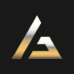 Initial Gold letter AG Logo Design with black Background Vector Illustration Template