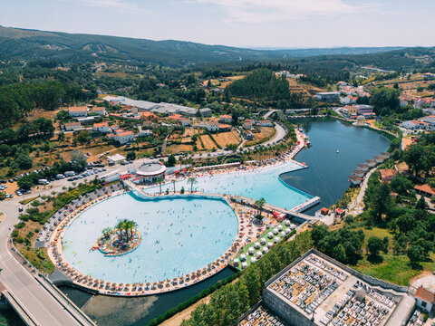 Portugal, Castanheira de Pera, August 2022 - Praia das Rocas, Aerial Photography.