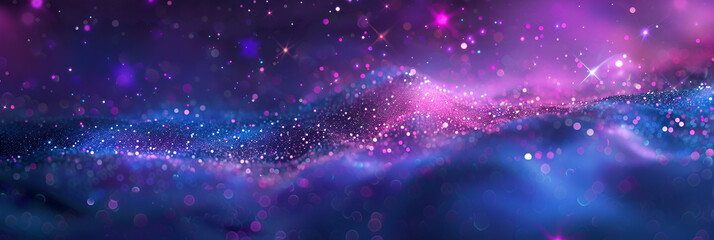 Nebula Dreams Exploring the Mysteries of the Cosmic space , blue purple shiny space background - obrazy, fototapety, plakaty