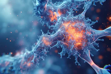 Deurstickers Captivating Close Up of Nano Molecular Cell Futuristic, Technological Anatomy © GOLVR