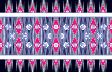 Geometric ethnic oriental ikat seamless pattern traditional Design for
background,carpet,wallpaper,clothing,wrapping,Batik,f abric,Vector illustration.embroidery style.