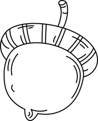 illustration of acorn outline white on background vector