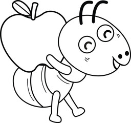 Hand drawn ant character illustration, vector