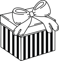 illustration of colorful gift box outline white on background vector