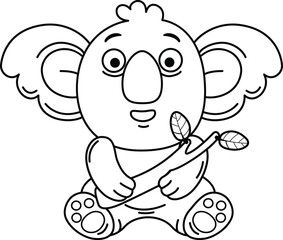Hand drawn koala character illustration, vector