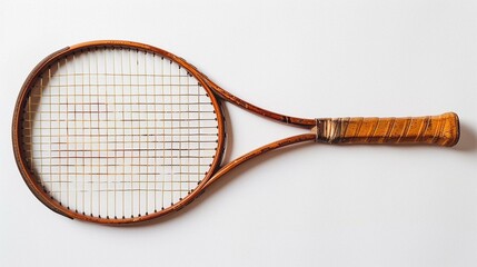 tennis racket lie cut out on white background