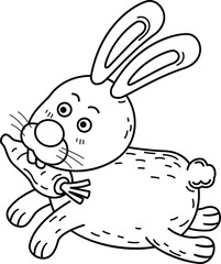 Hand drawn rabbit character illustration, vector