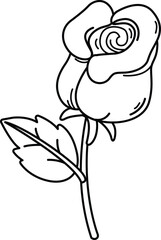 illustration of rose outline white on background vector