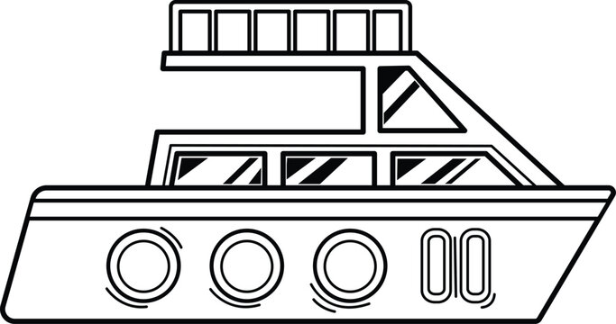 recommend clip art: illustration of yacht outline white on background vector