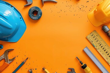 construction tools with text space  - obrazy, fototapety, plakaty