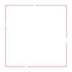 ピンクの途切れた線のシンプルフレーム