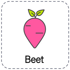 Set of vegetables and fruits with names line icons illustration