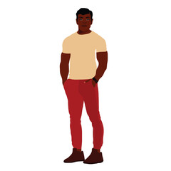 Young stylish black man in elegant style vector