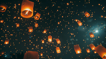 Night’s Illumination: Organized Sky Lanterns