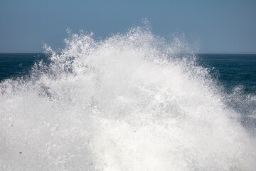 closeup of huge splash of wave