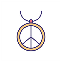 Peace pendant vector icon