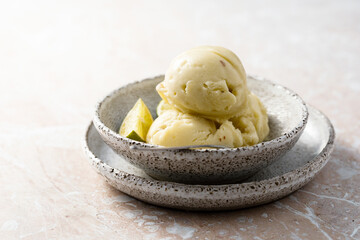 Traditional homemade citrus ice cream