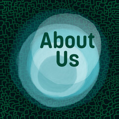 About Us Turquoise Green Texture Circular Text Square 