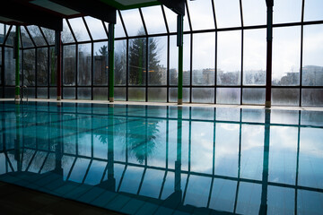 indoor pool glass and water