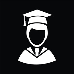 Men with graduation cap icon - obrazy, fototapety, plakaty