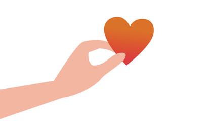 赤いハートを持つ手のイラスト