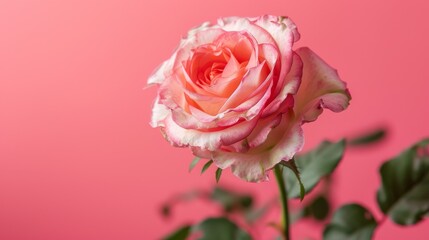 Rose in Pink with Elegant Petals and Bloom Showcasing Romance and Nature