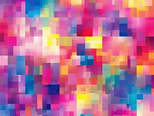 A pattern of colorful squares in violet and purple tone, pink tiles texture illustration, AI generated.