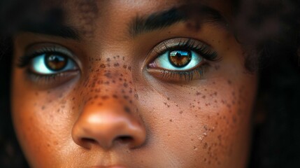 close-up portrait of beautiful black and european woman