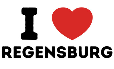 I Love Regensburg Germany - obrazy, fototapety, plakaty