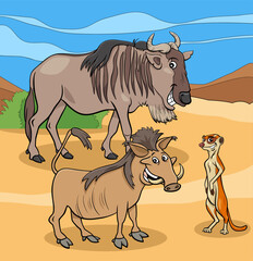 cartoon African wild animal characters group - 780478645
