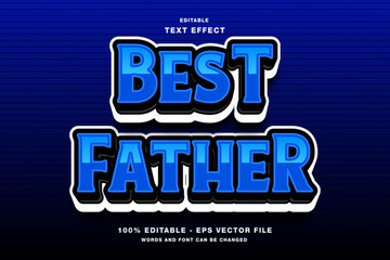 Best Father 3d Editable Text Effect Template Style Premium Vector