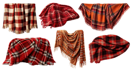 Set of checkered plaids, cut out