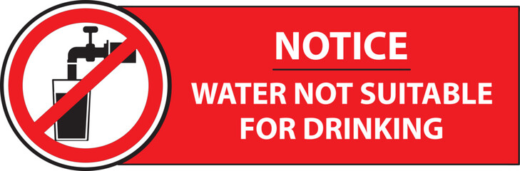 Water not suitable for drinking sign vector.eps