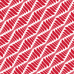 Seamless diamond pattern with segmented diagonal red rhombuses on a white background. Abstract geometric retro style. Elegant design. Vector illustration