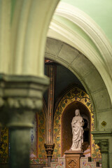 Obraz premium Statue of Jesus Christ (Sacred Heart) - Cathedral of Our Lady of Lourdes - Immaculate conception - France