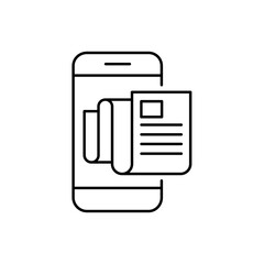 Smartphone online news line icon. Editable stroke