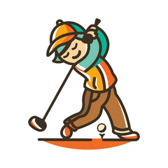 golf icon, golf mascot, golf logo