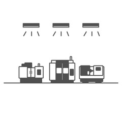 ライトに照らされたNCマシニング