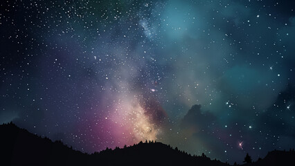 Night’s Illumination: The Subtle Dark Sky and Its Starlight - obrazy, fototapety, plakaty