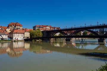 Fototapeta na wymiar Maribor, Slovenia - The beautiful Slovenian city of Maribor during summertime