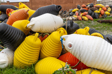 Buoys that wash up on the coast are collected and recycled